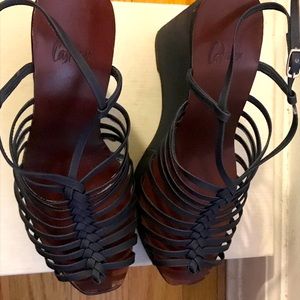 Castaner Navy Platform sandals